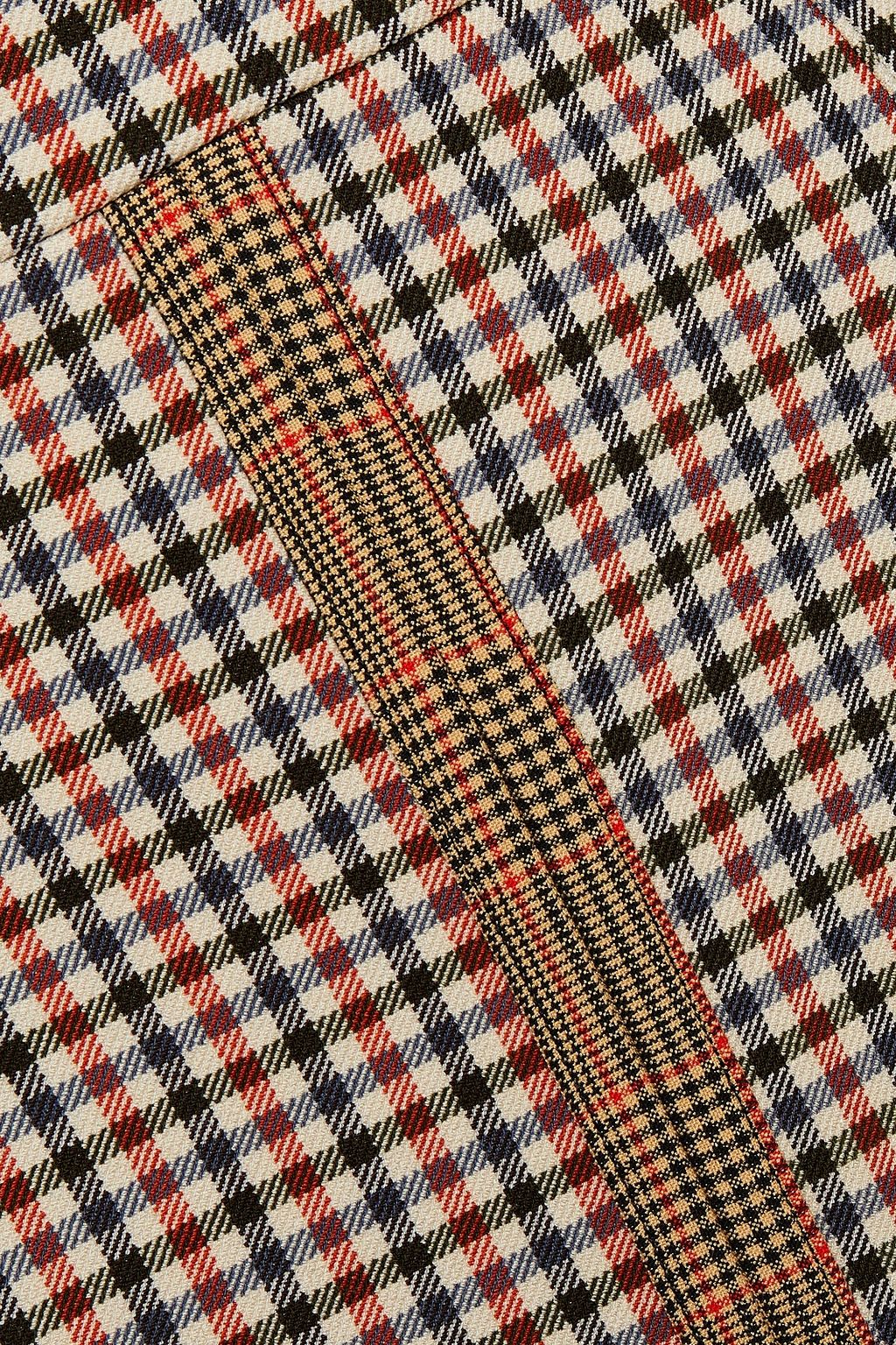 MARKUS LUPFER Lana embroidered gingham stretch-jersey skirt