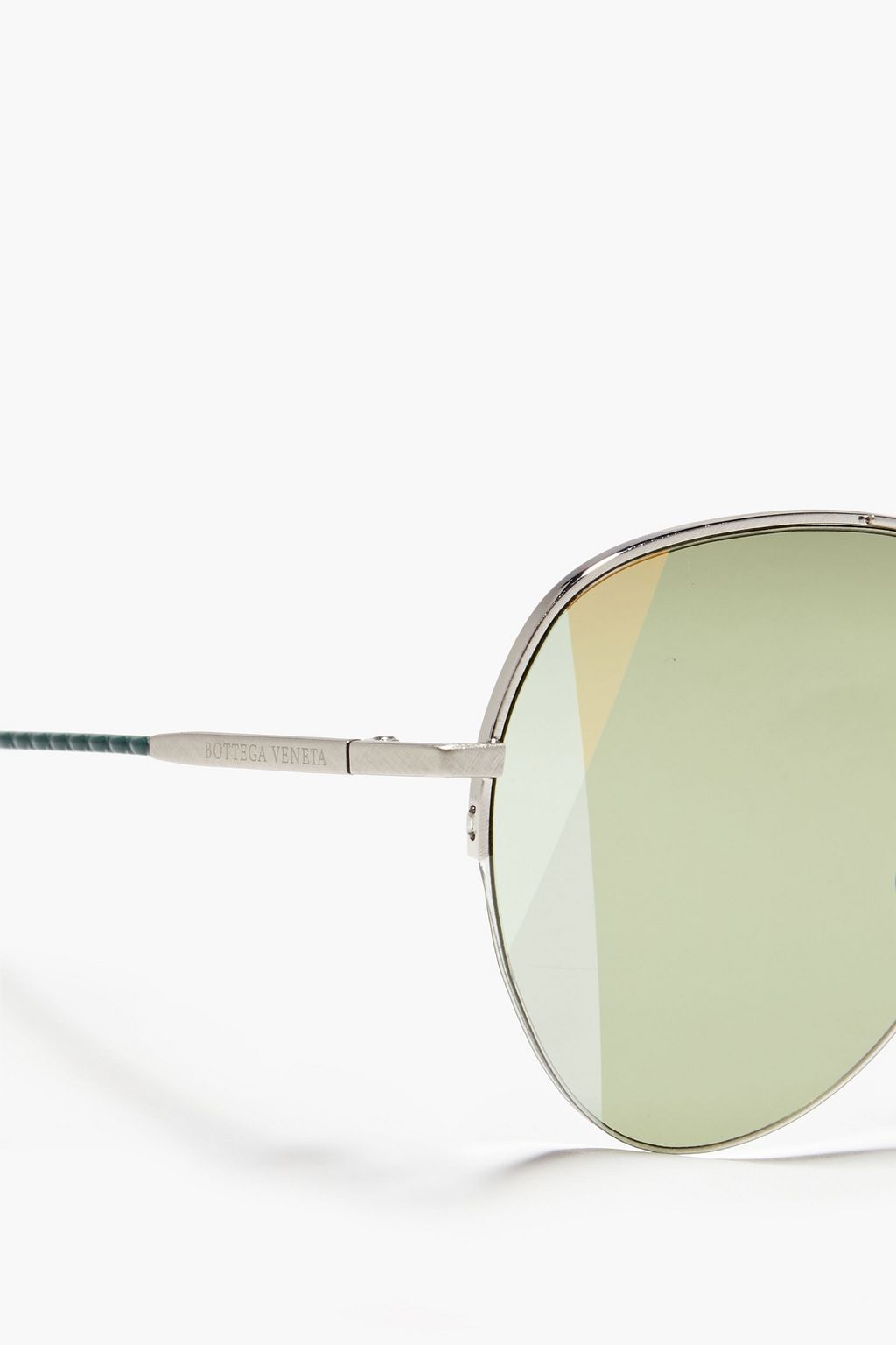BOTTEGA VENETA Aviator-style silver-tone sunglasses
