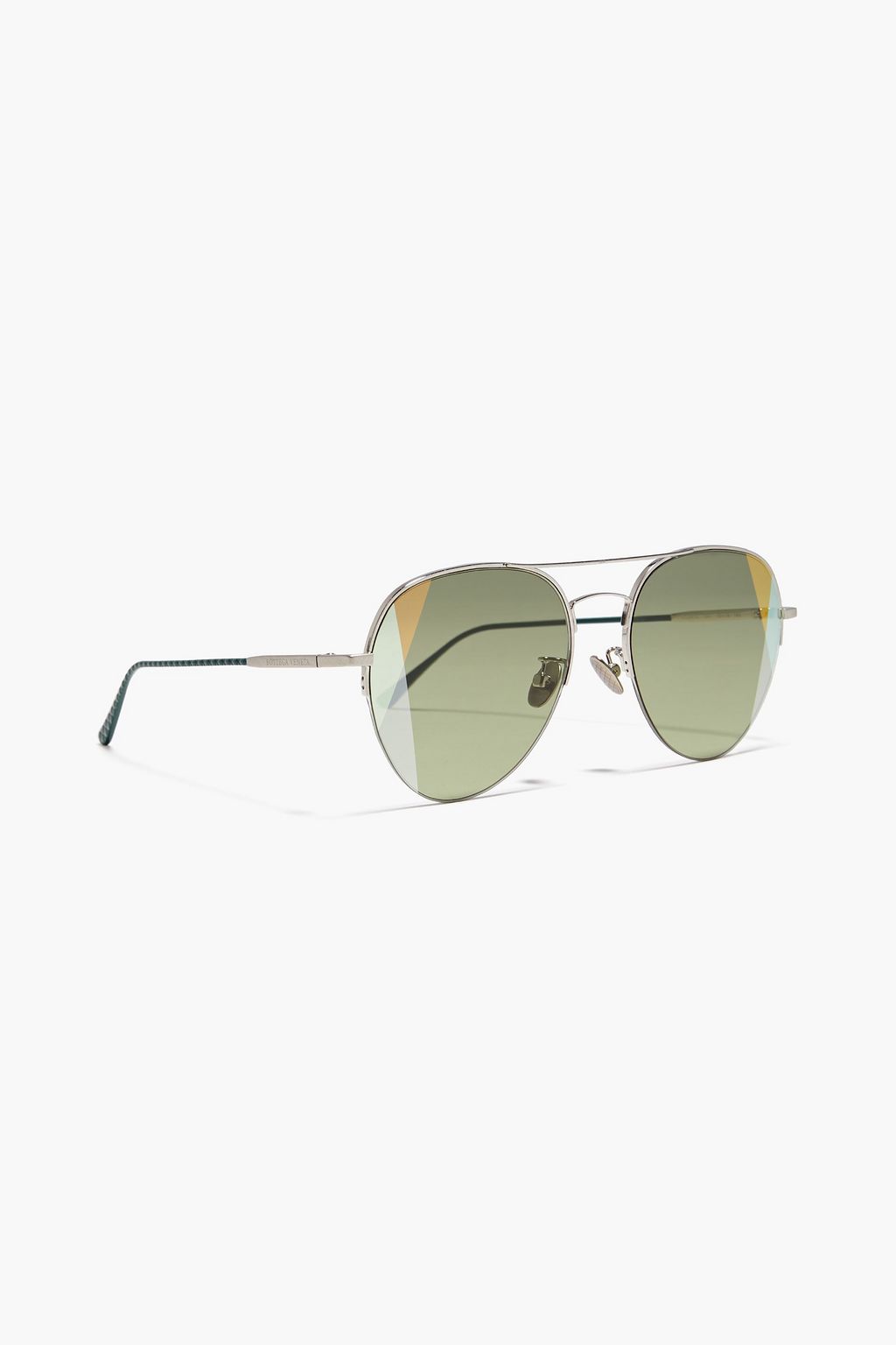 BOTTEGA VENETA Aviator-style silver-tone sunglasses