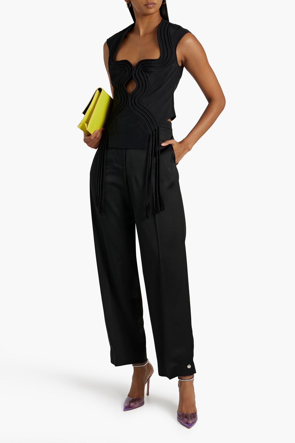 STELLA MCCARTNEY Cutout tasseled woven top