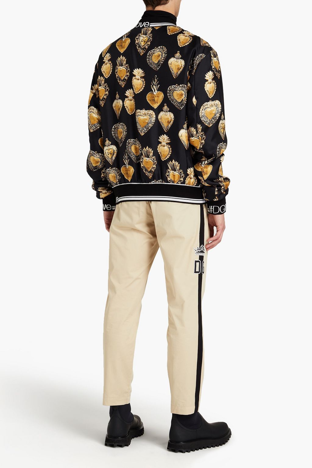 DOLCE&GABBANA Printed silk-twill bomber jacket