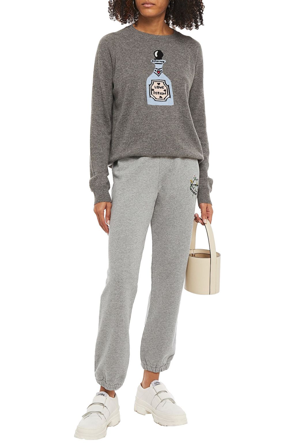 MARKUS LUPFER Evie embroidered organic cotton-fleece track pants
