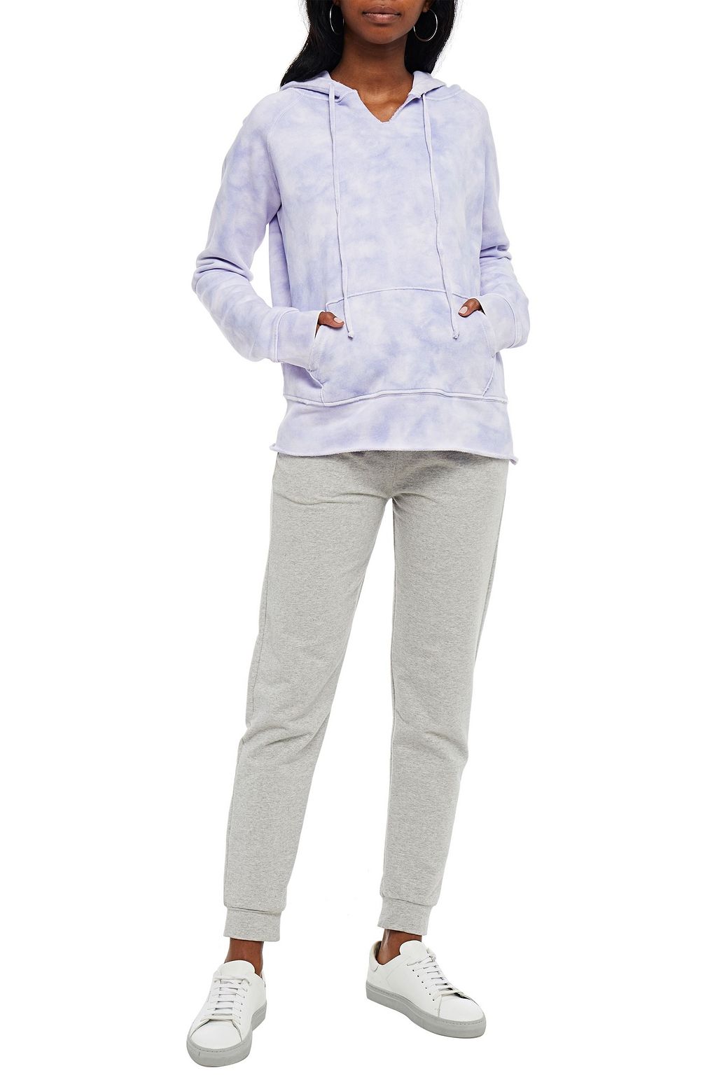 NILI LOTAN Rayne tie-dyed French cotton-terry hoodie