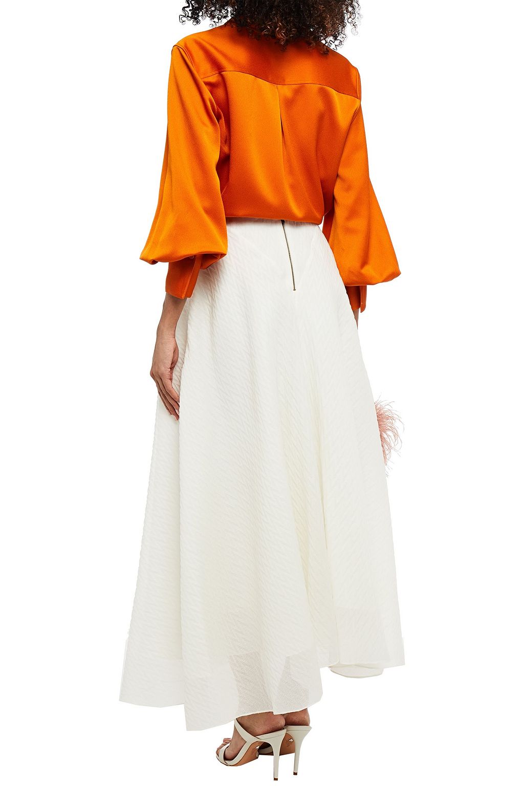 ROLAND MOURET Mulligan silk-blend organza-jacquard maxi skirt