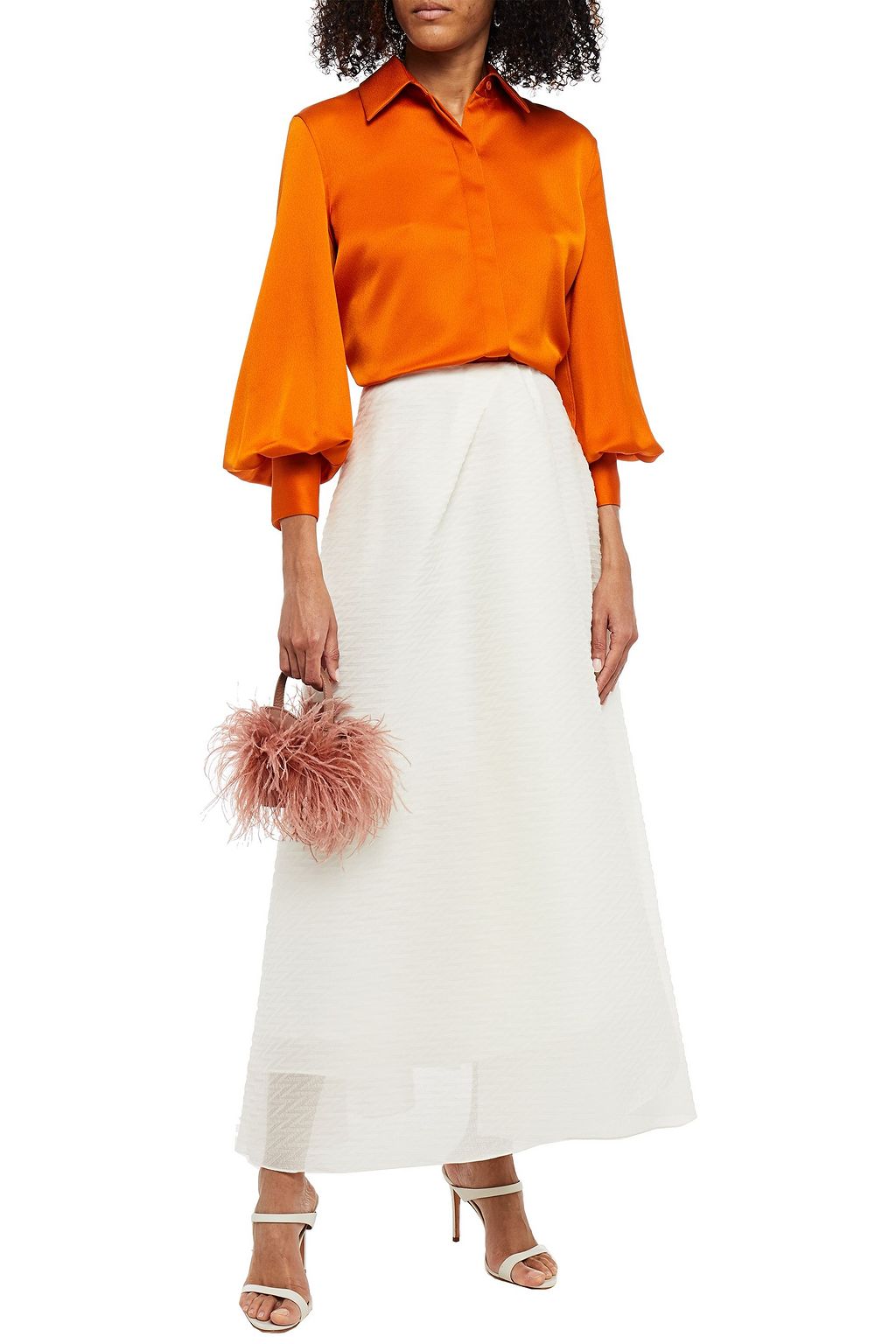 ROLAND MOURET Mulligan silk-blend organza-jacquard maxi skirt