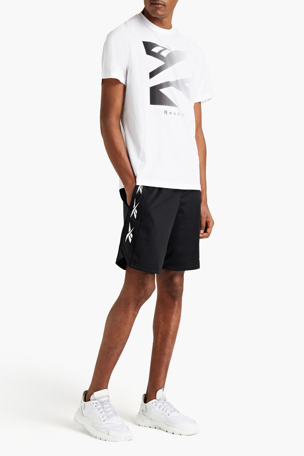 REEBOK Printed cotton-jersey T-shirt