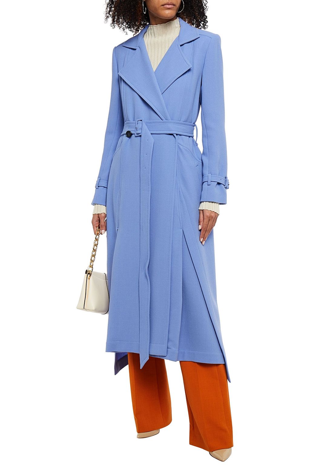 ROLAND MOURET Elbury belted wool-crepe coat
