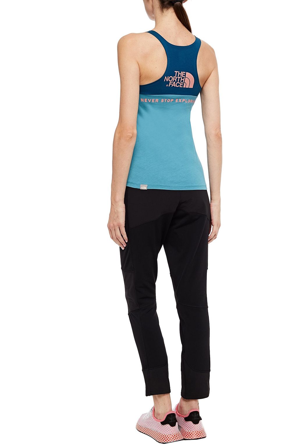 THE NORTH FACE Printed two-tone cotton-jersey tank