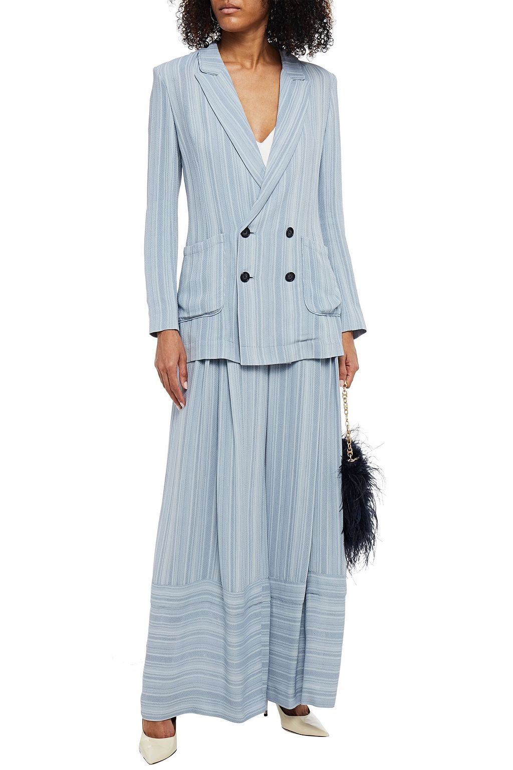 ROLAND MOURET Talbot double-breasted jacquard blazer
