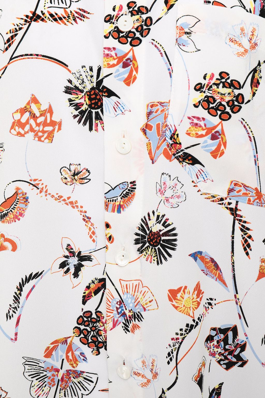 ROLAND MOURET Damara fluted floral-print crepe de chine blouse