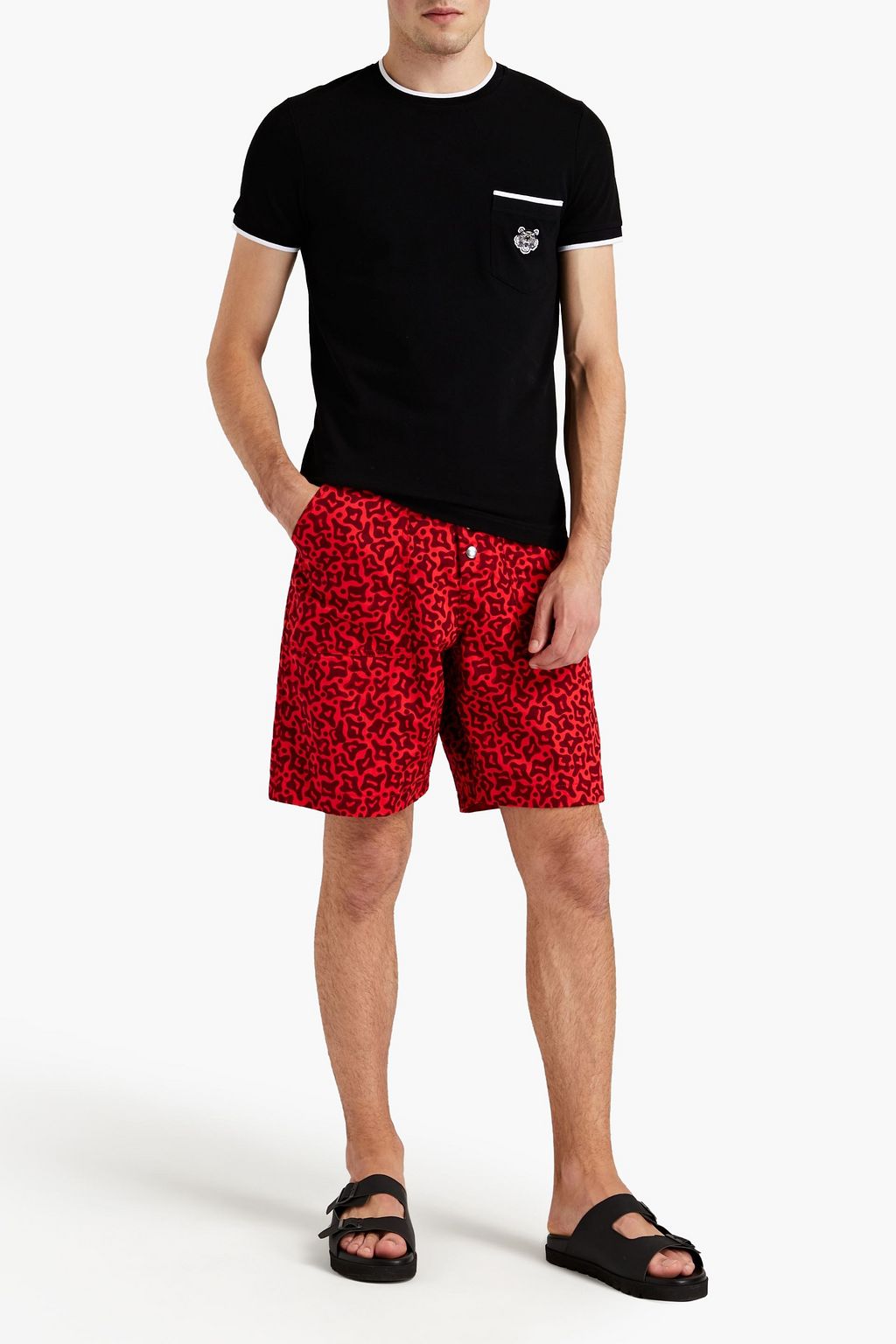 KENZO Logo-appliquéd cotton-piqué T-shirt