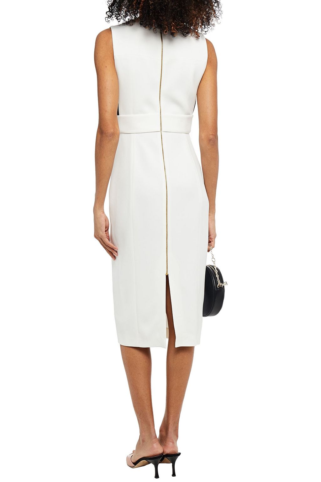 ROLAND MOURET Betley two-tone crepe dress