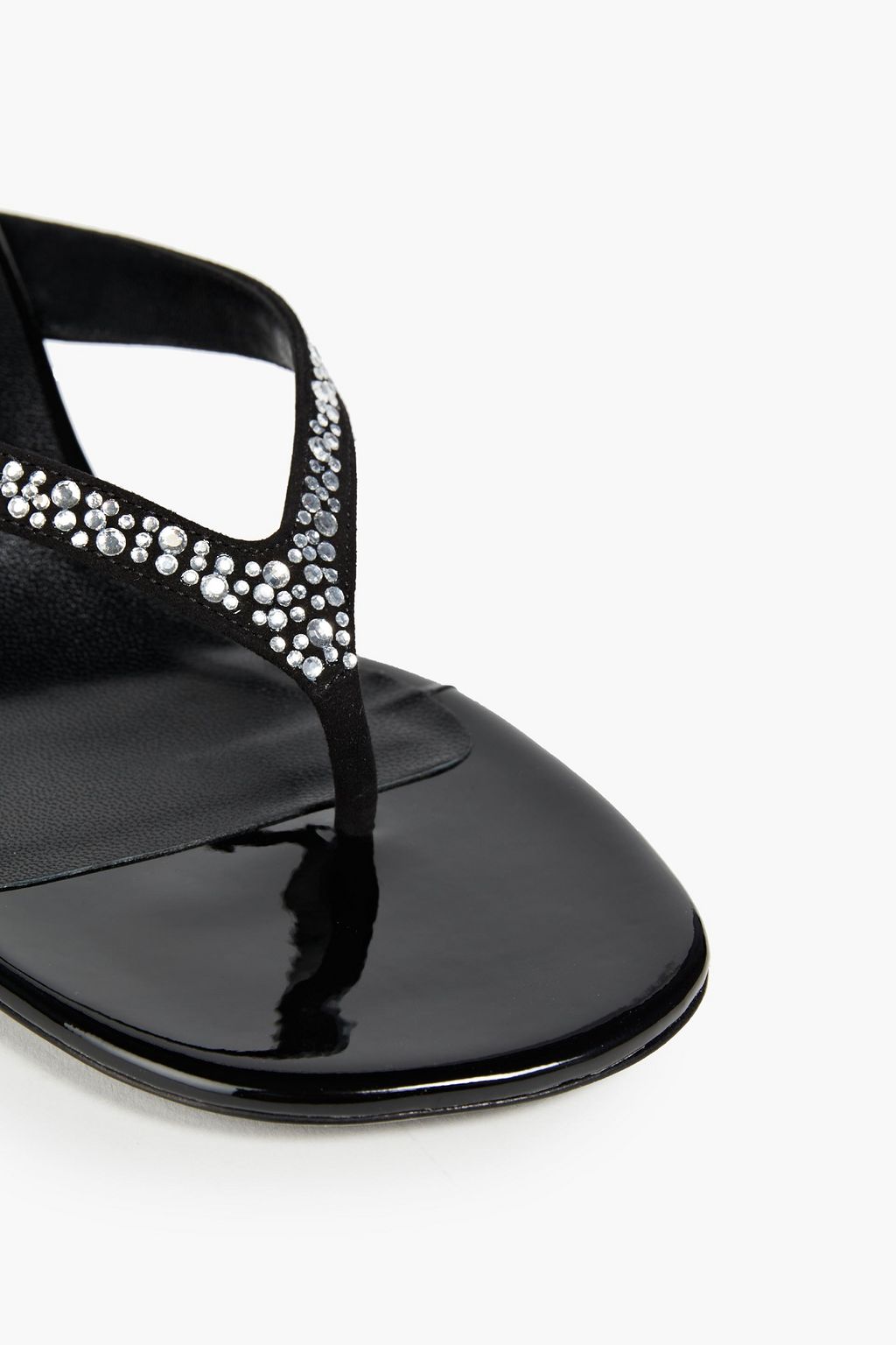 SIMON MILLER Crystal-embellished suede sandals