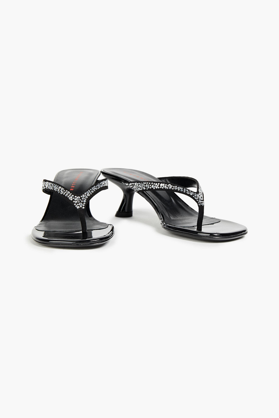 Simon Miller Crystal-embellished Suede Sandals In Black