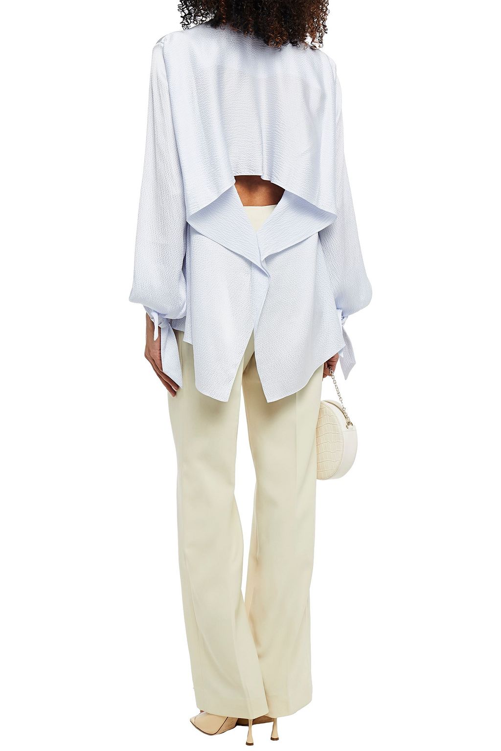 ROLAND MOURET Cassley hammered silk-satin shirt