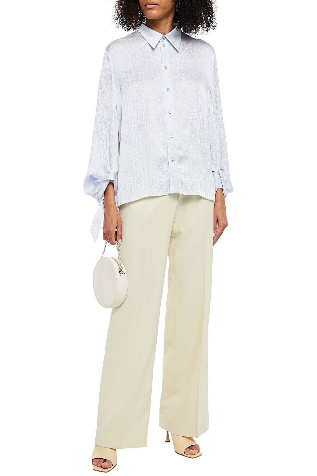 ROLAND MOURET Cassley hammered silk-satin shirt