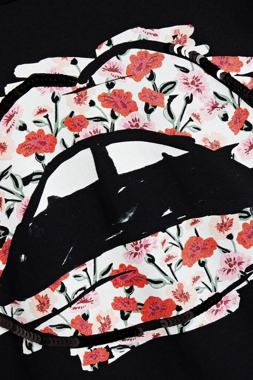 MARKUS LUPFER Blacke embellished printed organic cotton-jersey T-shirt