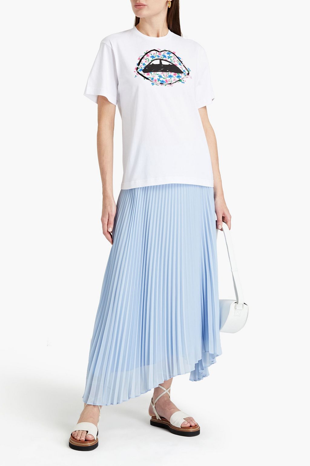 MARKUS LUPFER Blacke embellished printed organic cotton-jersey T-shirt