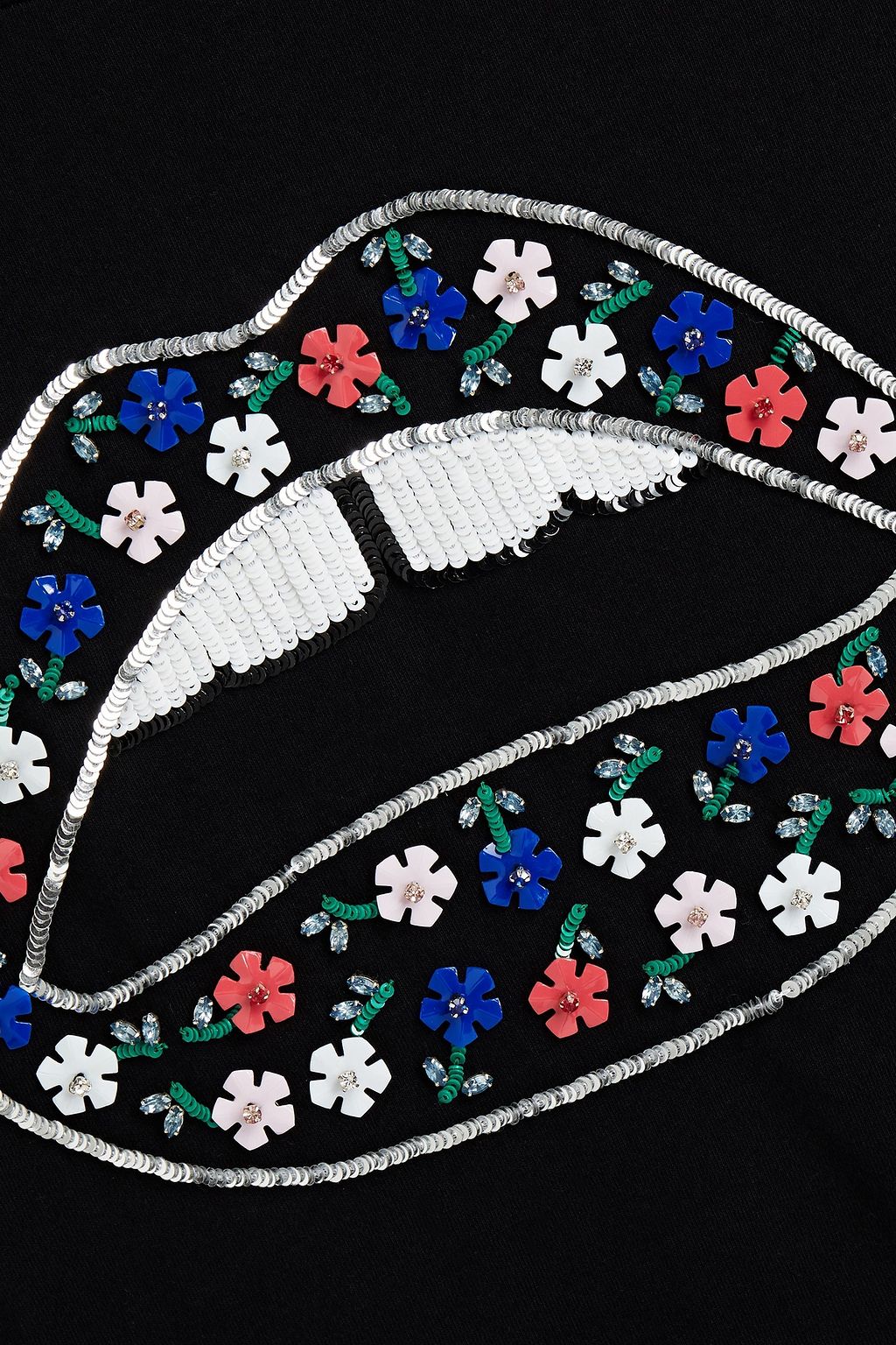 MARKUS LUPFER Anna embellished printed cotton-jersey T-shirt