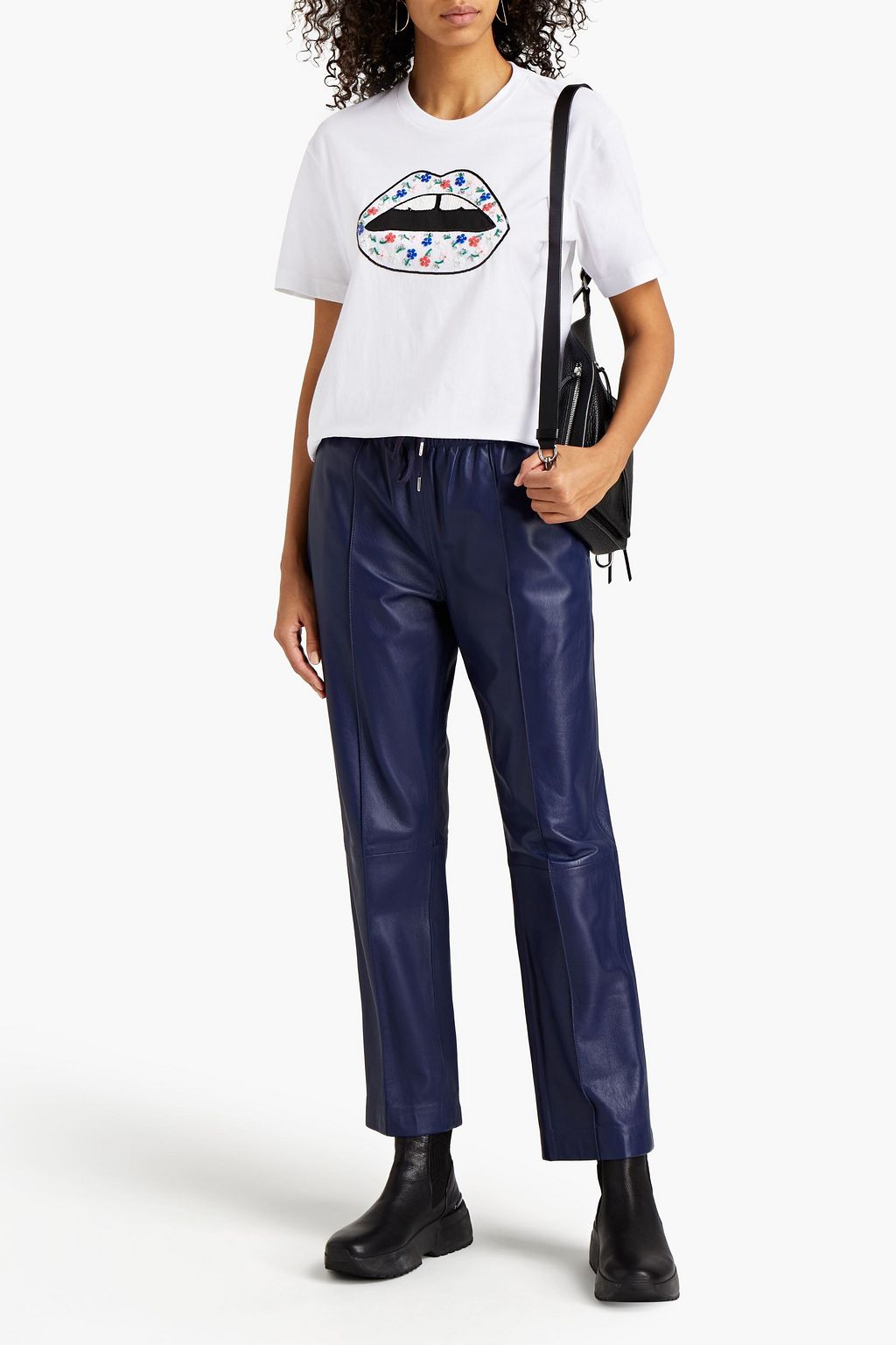 MARKUS LUPFER Anna embellished printed cotton-jersey T-shirt