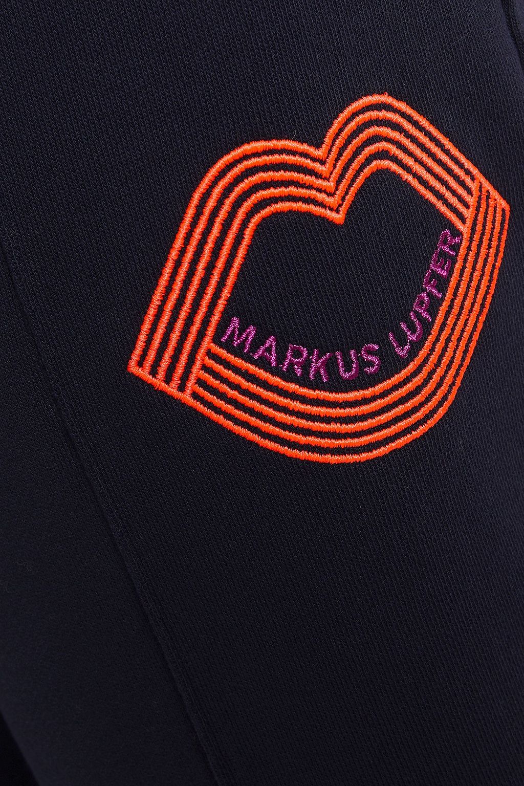 MARKUS LUPFER Josie embroidered cotton-fleece track pants