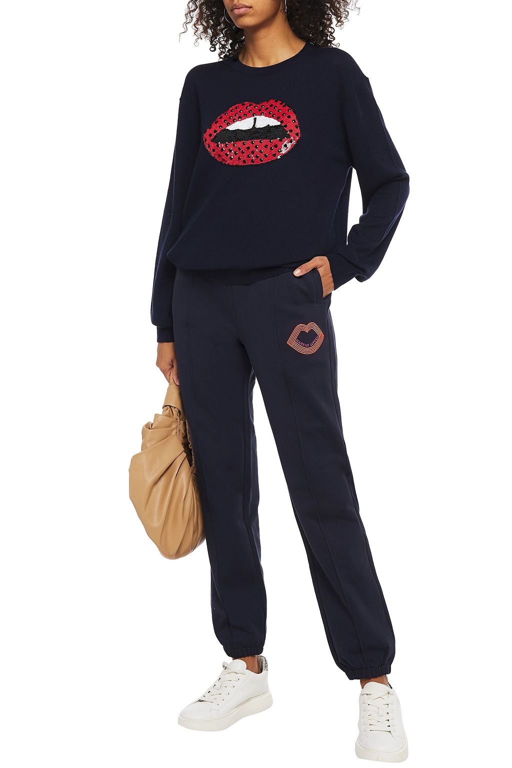 MARKUS LUPFER Josie embroidered cotton-fleece track pants