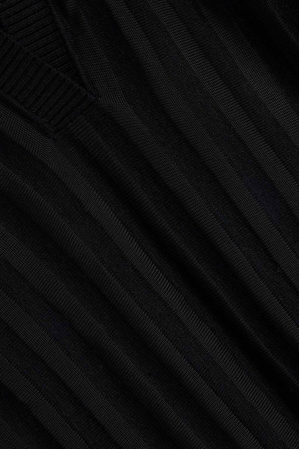 PIAZZA SEMPIONE Ribbed-knit and cotton-paneled polo shirt