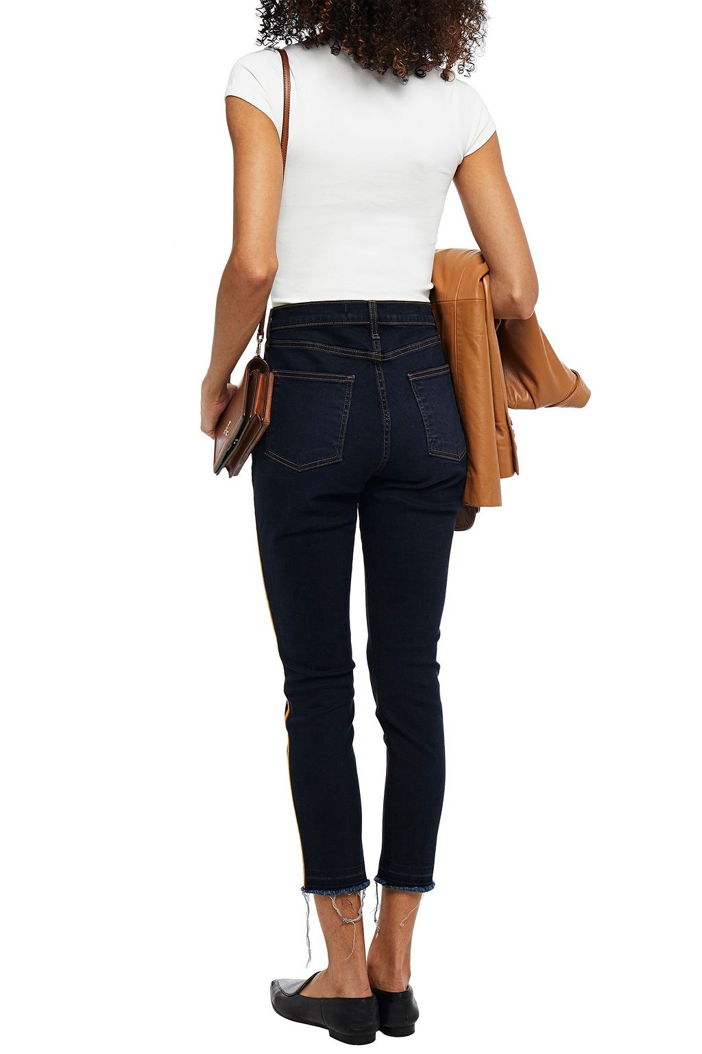 VERONICA BEARD Cropped frayed high-rise skinny jeans