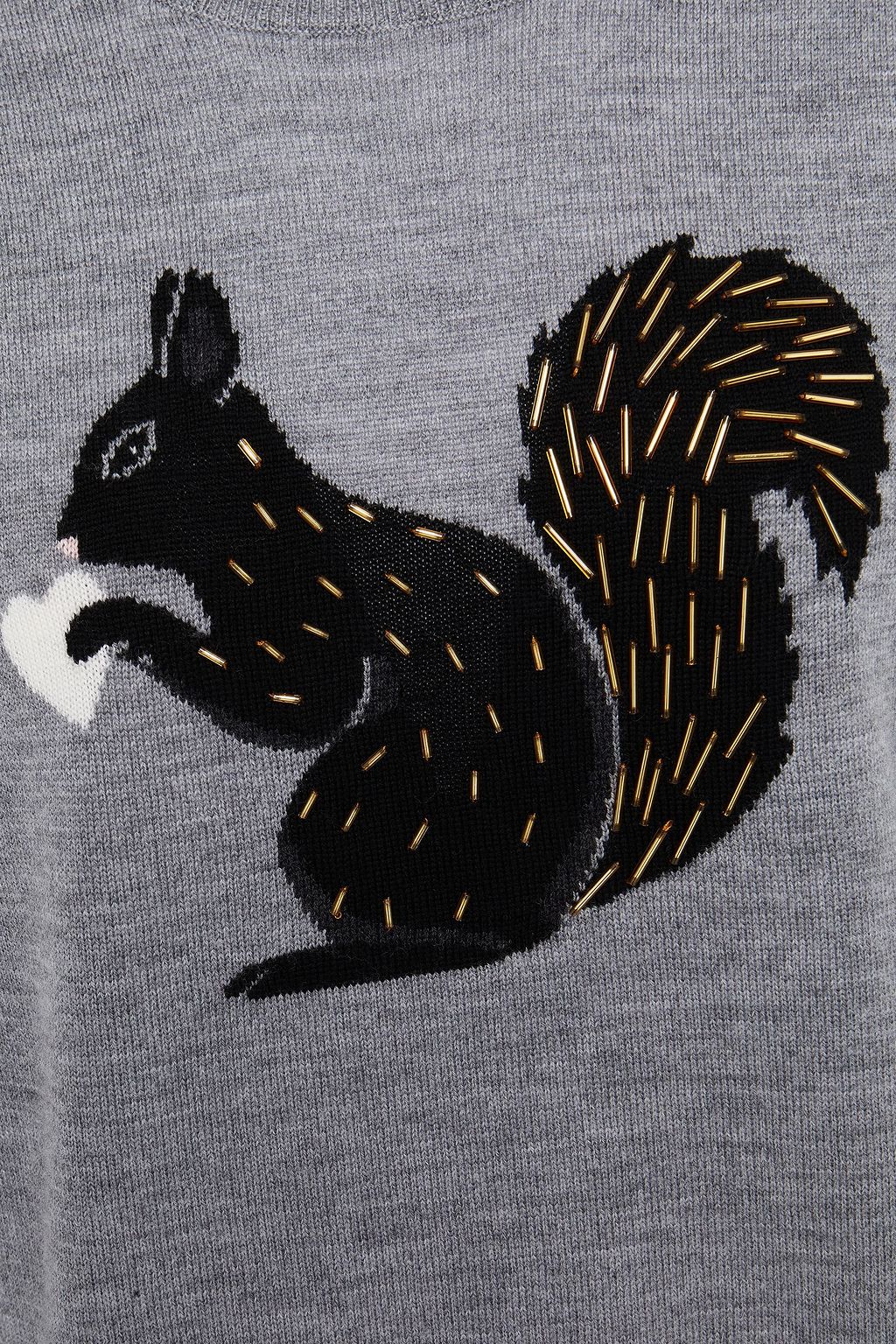 MARKUS LUPFER Natalie embellished intarsia merino wool sweater