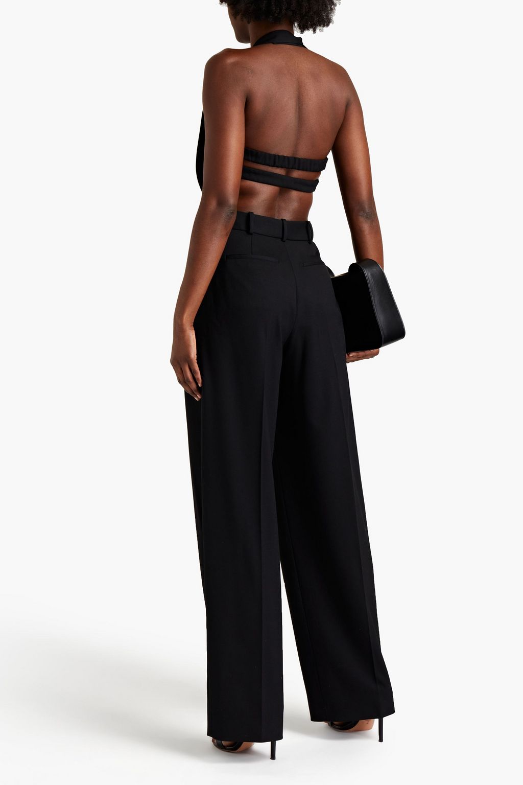 TOM FORD Wool-blend twill halterneck jumpsuit