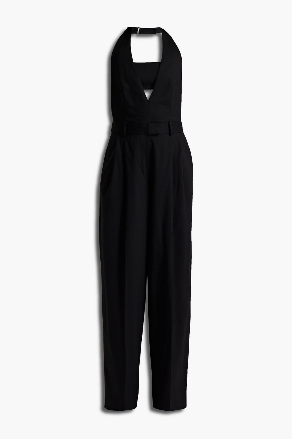 TOM FORD Wool-blend twill halterneck jumpsuit | THE OUTNET