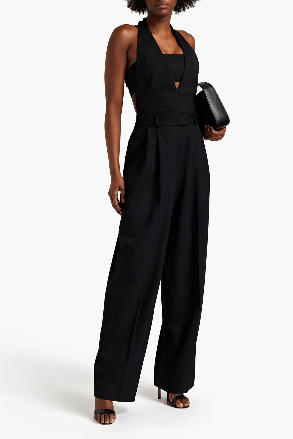 TOM FORD Wool-blend twill halterneck jumpsuit