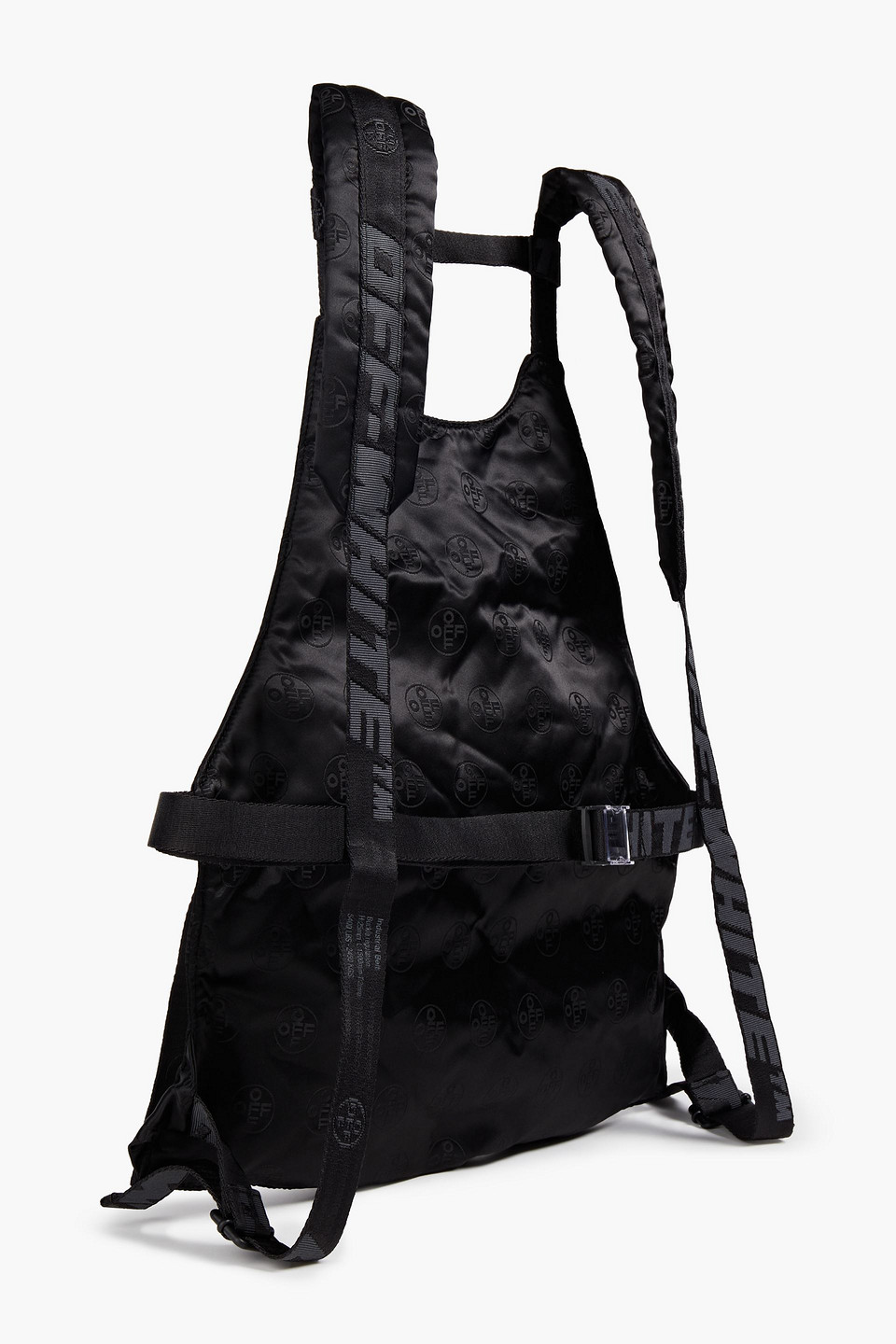 Off-white ™ Man Satin-jacquard Backpack In Black