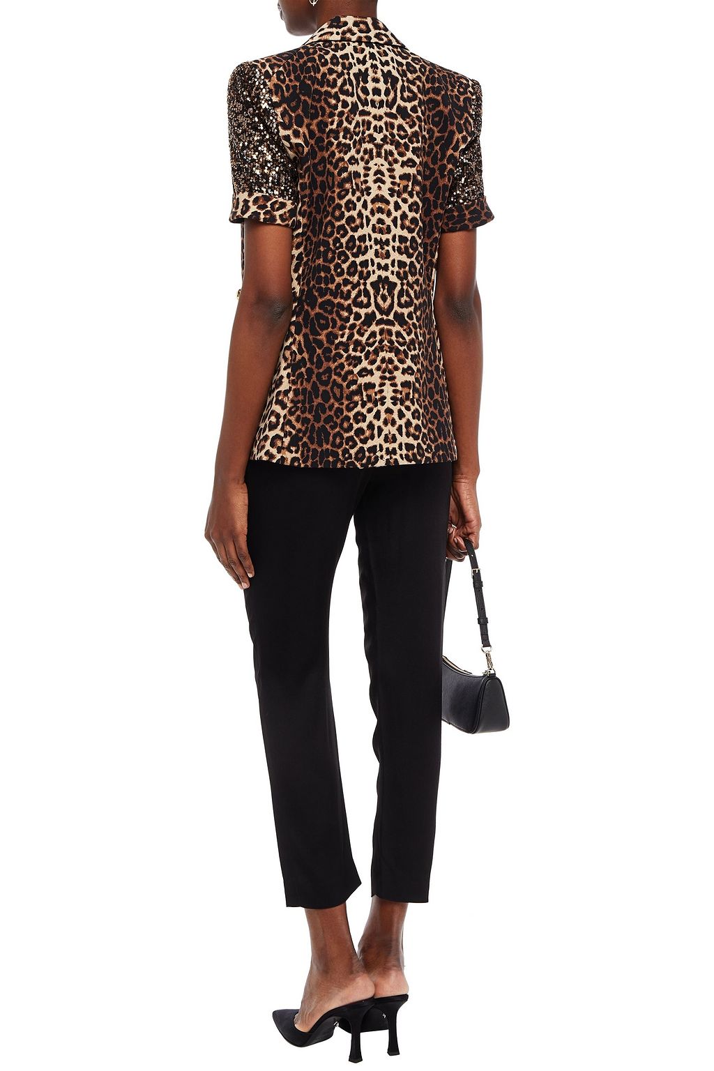 VERONICA BEARD Miller sequin-embellished tulle-paneled leopard-print crepe blazer