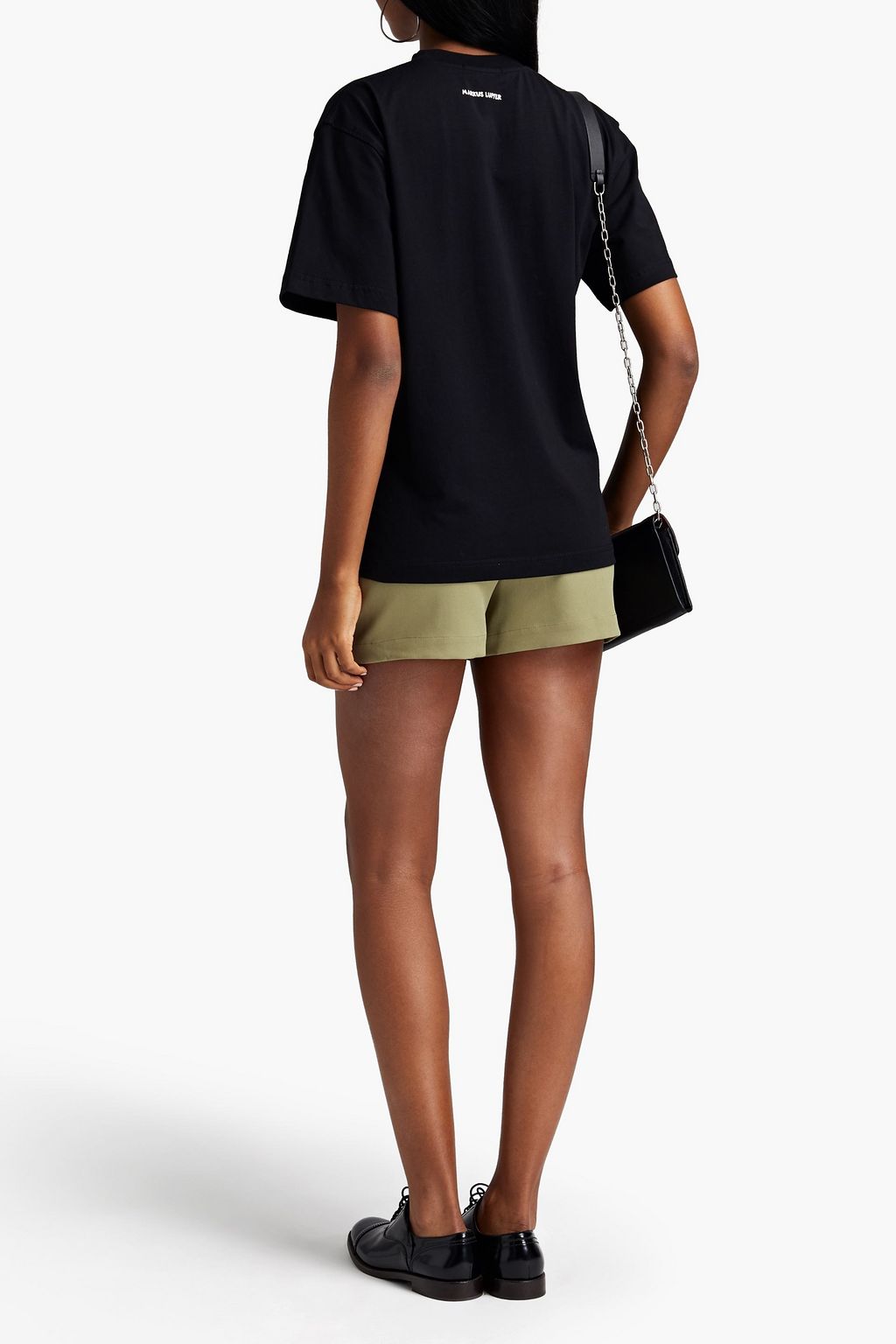 MARKUS LUPFER Blacke embroidered printed organic cotton-jersey T-shirt