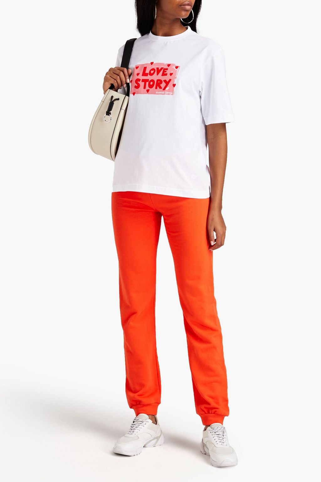 MARKUS LUPFER Nicola flocked printed organic cotton-jersey T-shirt