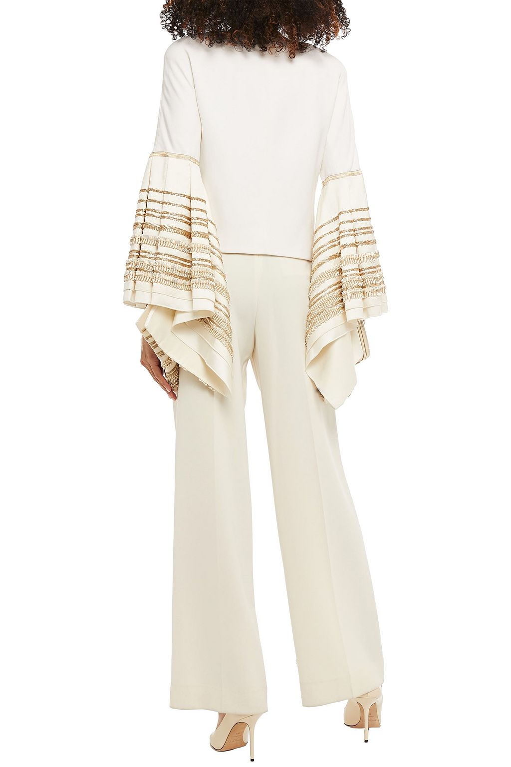 AMANDA WAKELEY Bead-embellished satin-twill and crepe jacket