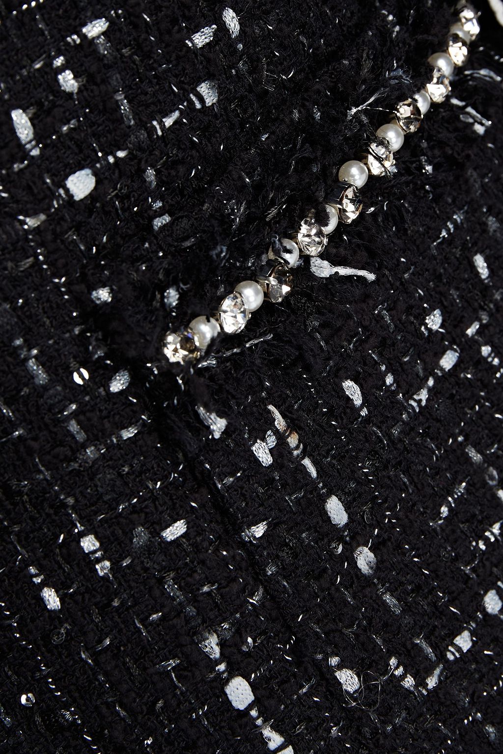 KATE SPADE NEW YORK Embellished metallic cotton-blend tweed jacket
