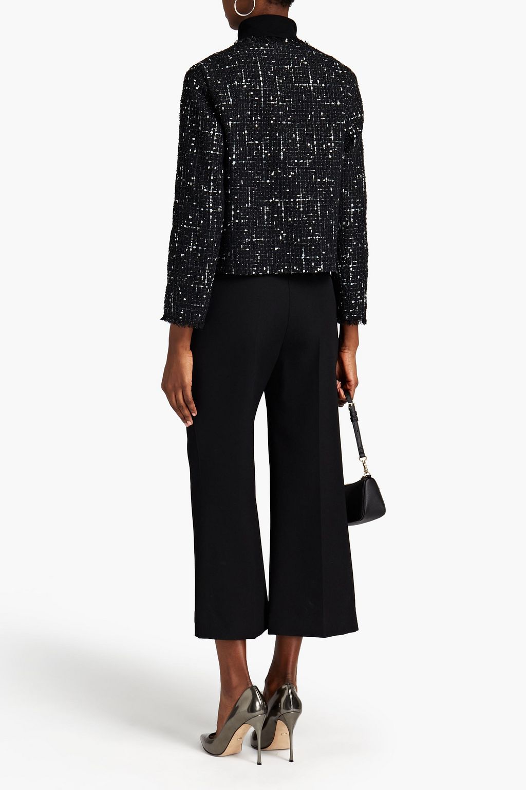 KATE SPADE NEW YORK Embellished metallic cotton-blend tweed jacket