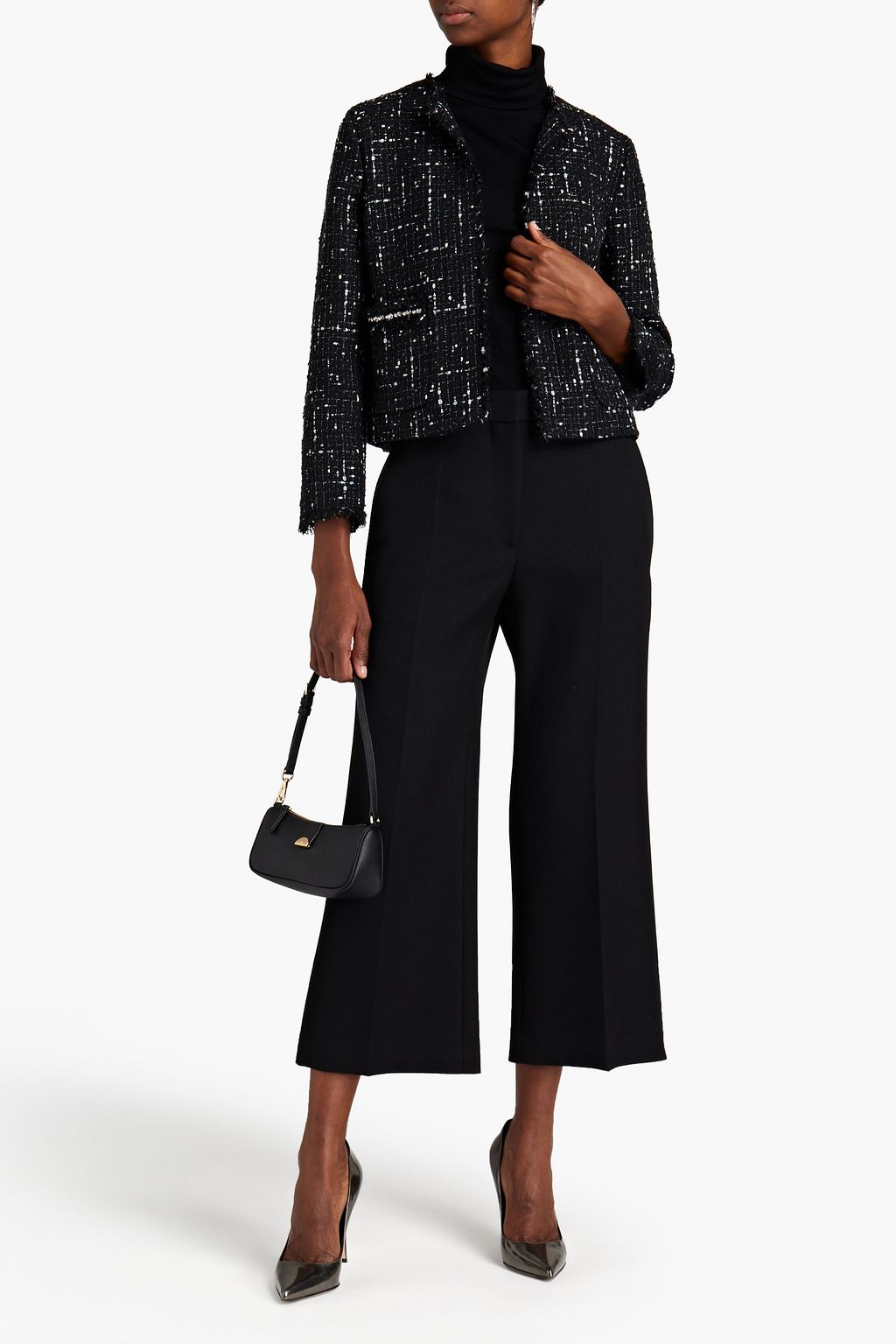 KATE SPADE NEW YORK Embellished metallic cotton-blend tweed jacket