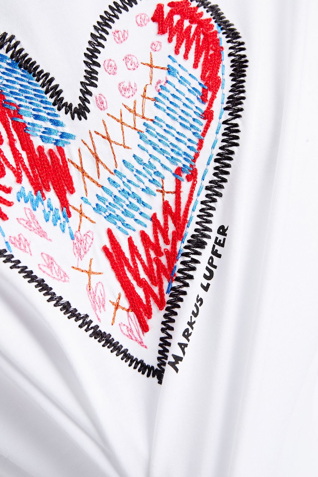 MARKUS LUPFER 刺繍入り コットンジャージー Tシャツ