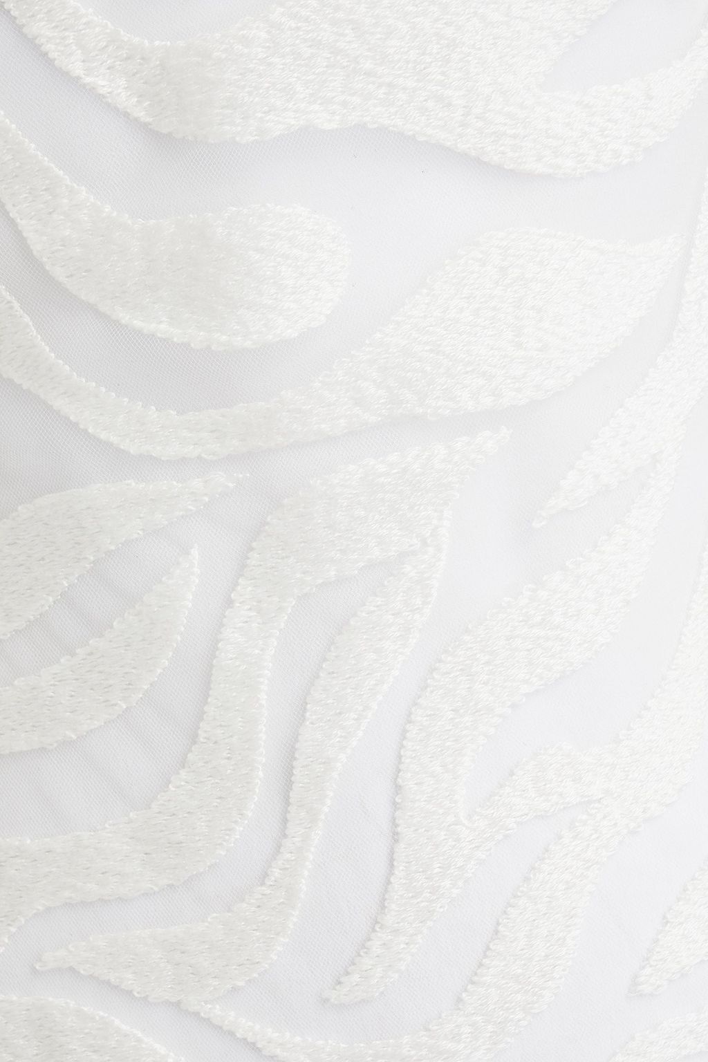 DAVID KOMA Crepe-paneled embroidered tulle midi dress
