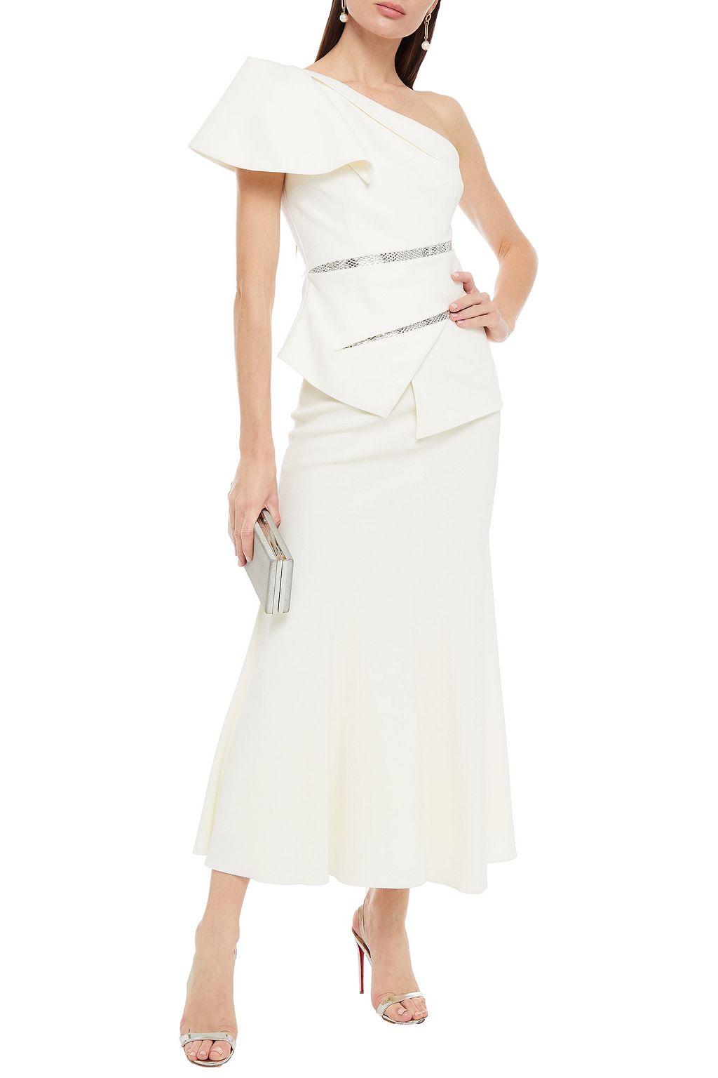SAFIYAA Novata one-shoulder embellished crepe top