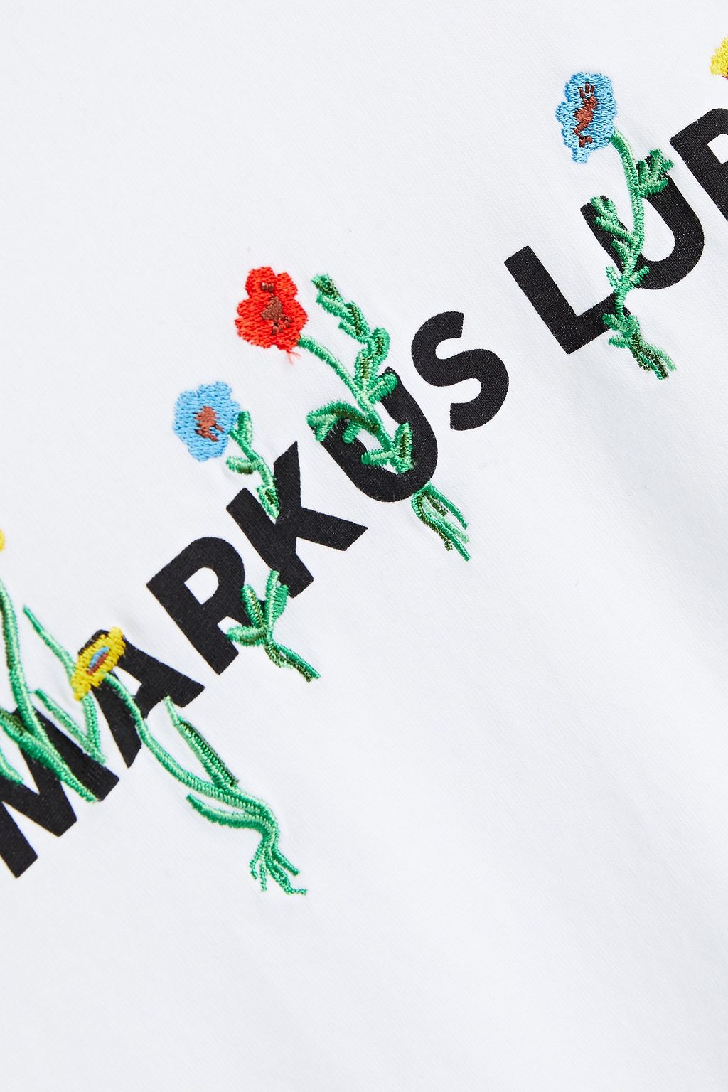 MARKUS LUPFER Nicola embroidered printed organic cotton-jersey T-shirt