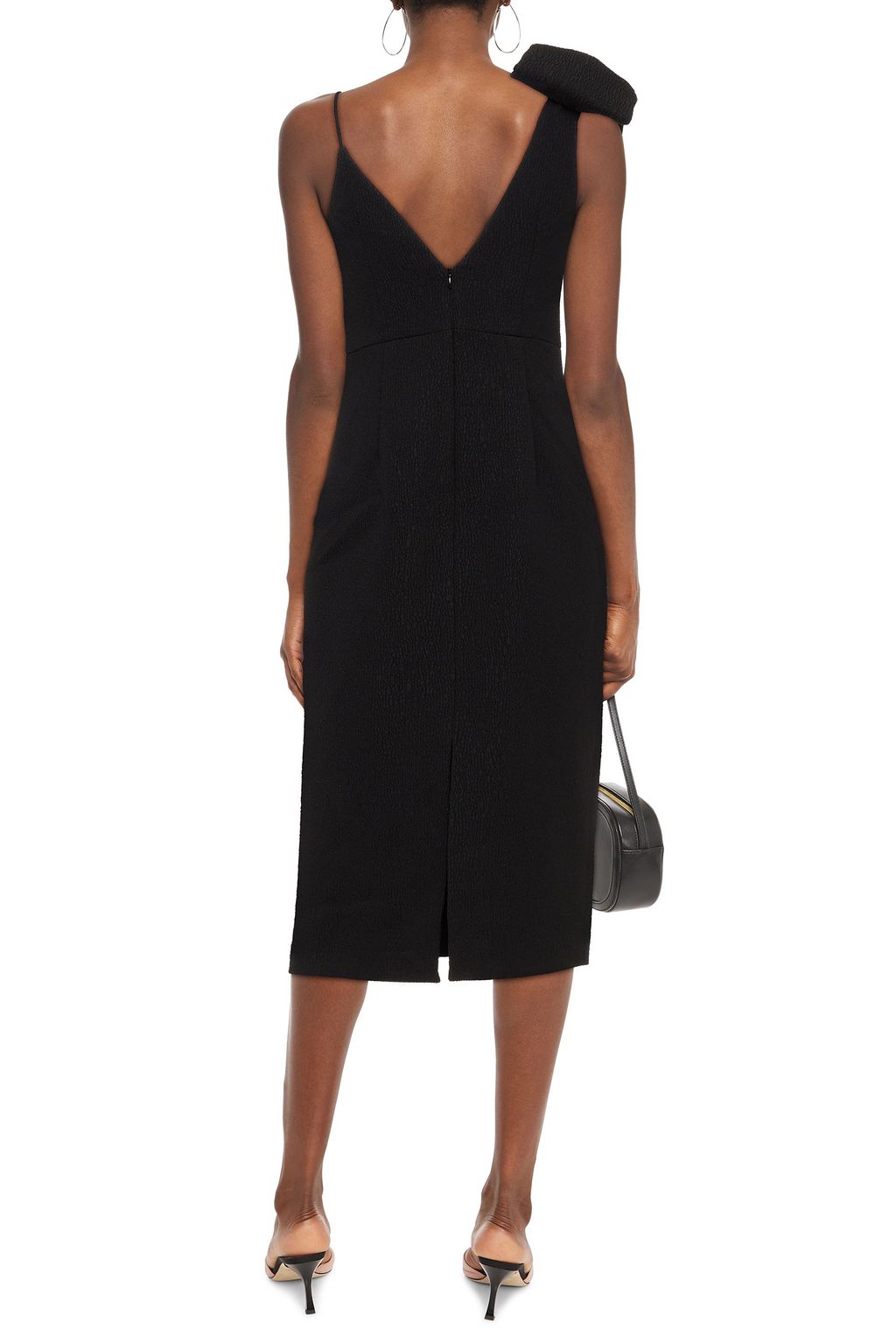 REBECCA VALLANCE Mondrian bow-embellished cloqué midi dress