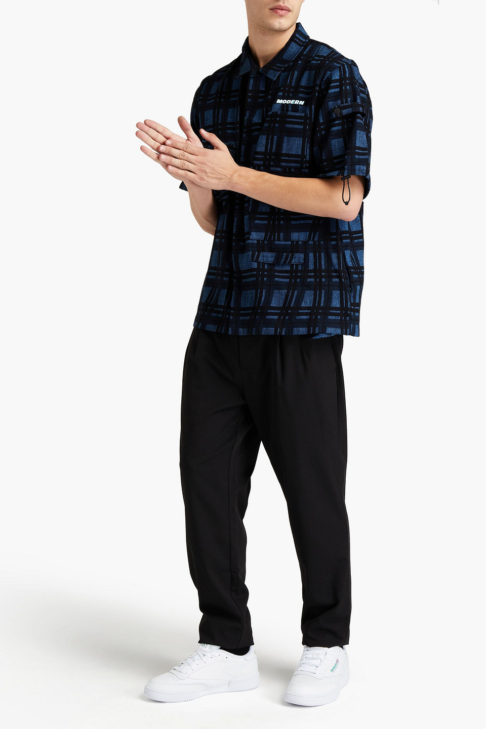 Off-white ™ Man Checked Cotton-flannel Shirt In Blue