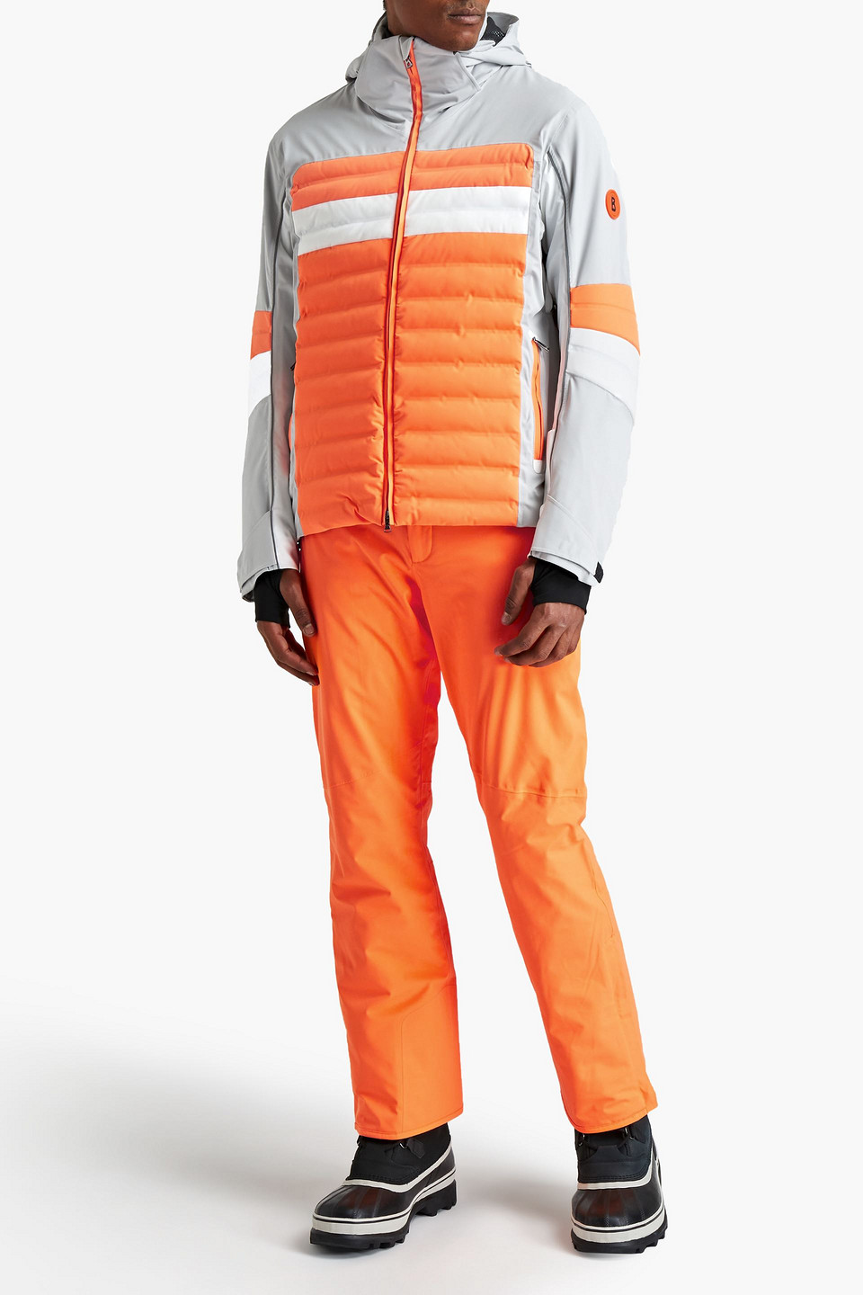 Bogner Man Logo-appliquéd Colour-block Quilted Hooded Ski Jacket