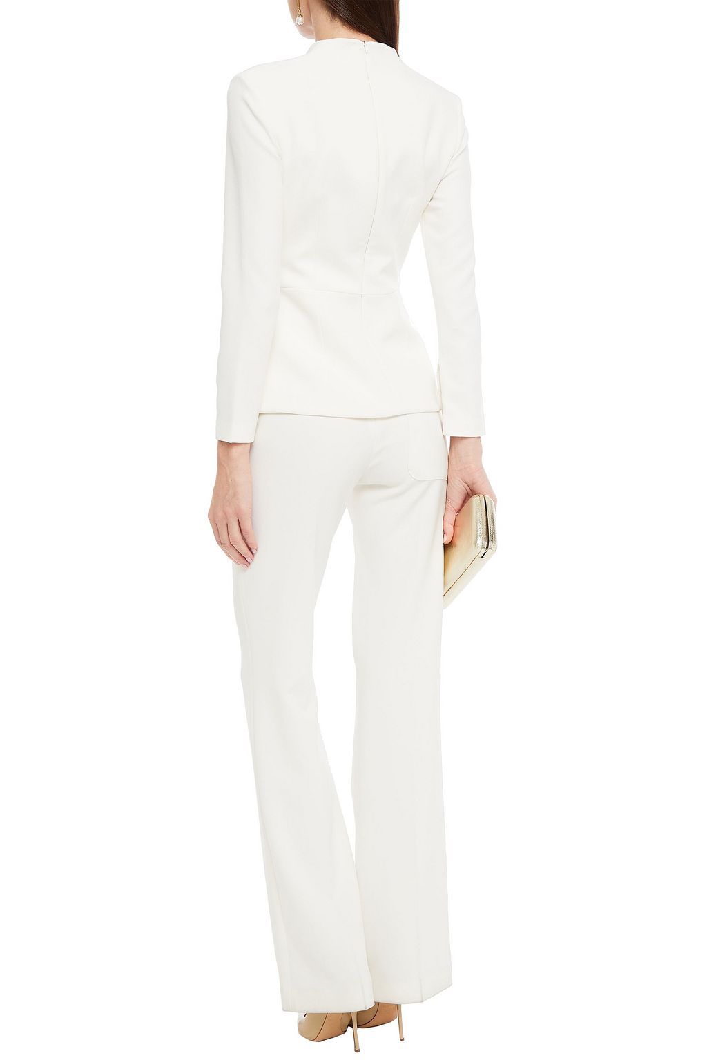 SAFIYAA Leticia twist-front crepe peplum top