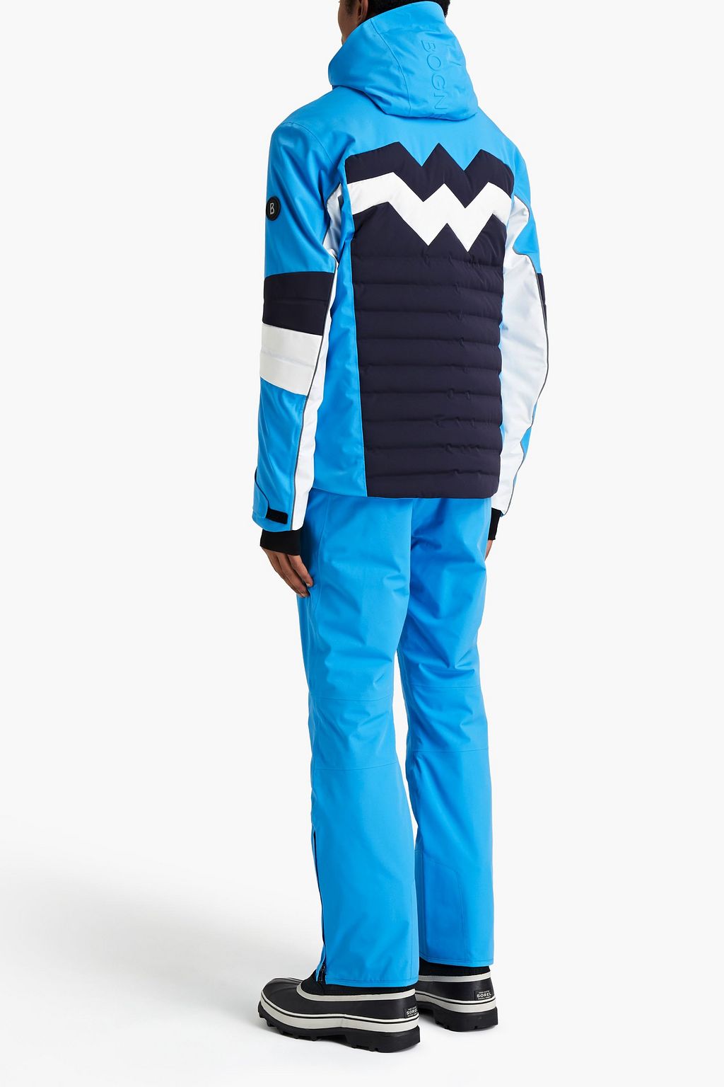 BOGNER Logo-appliquéd quilted color-block hooded ski jacket