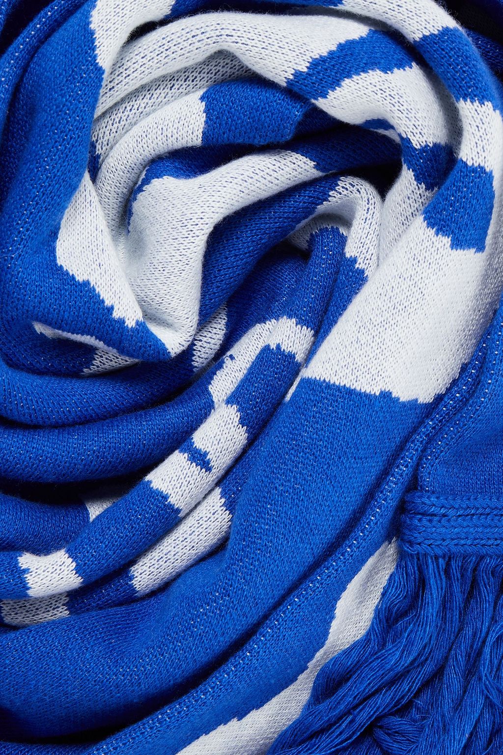 OFF-WHITE™ Fringed jacquard-knit scarf